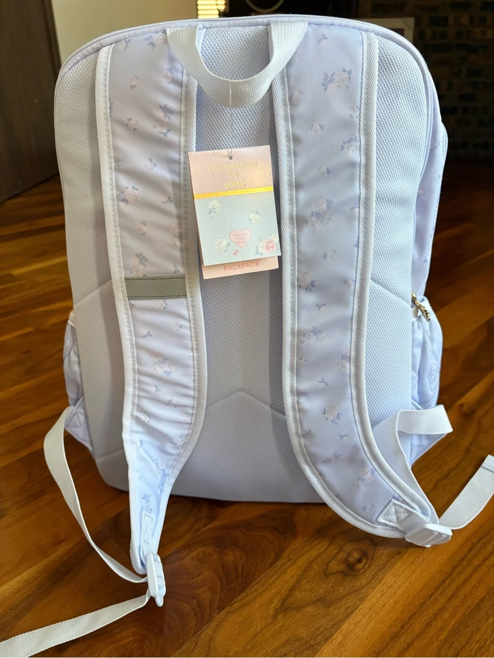 Loveshackfancy Yoobi Pastel Quilted Kids Backpack witH Bow Charm, NEW